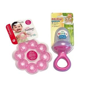 Infantino Pink Water Teether and Nuby Nibbler Set | Infant Girl One